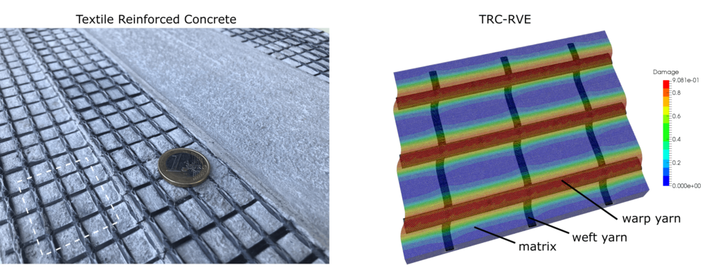 Textile Reinforced Concrete (TRC) real specimen and model