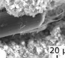 ESEM image showing fiber surrounded by cementitious matrix